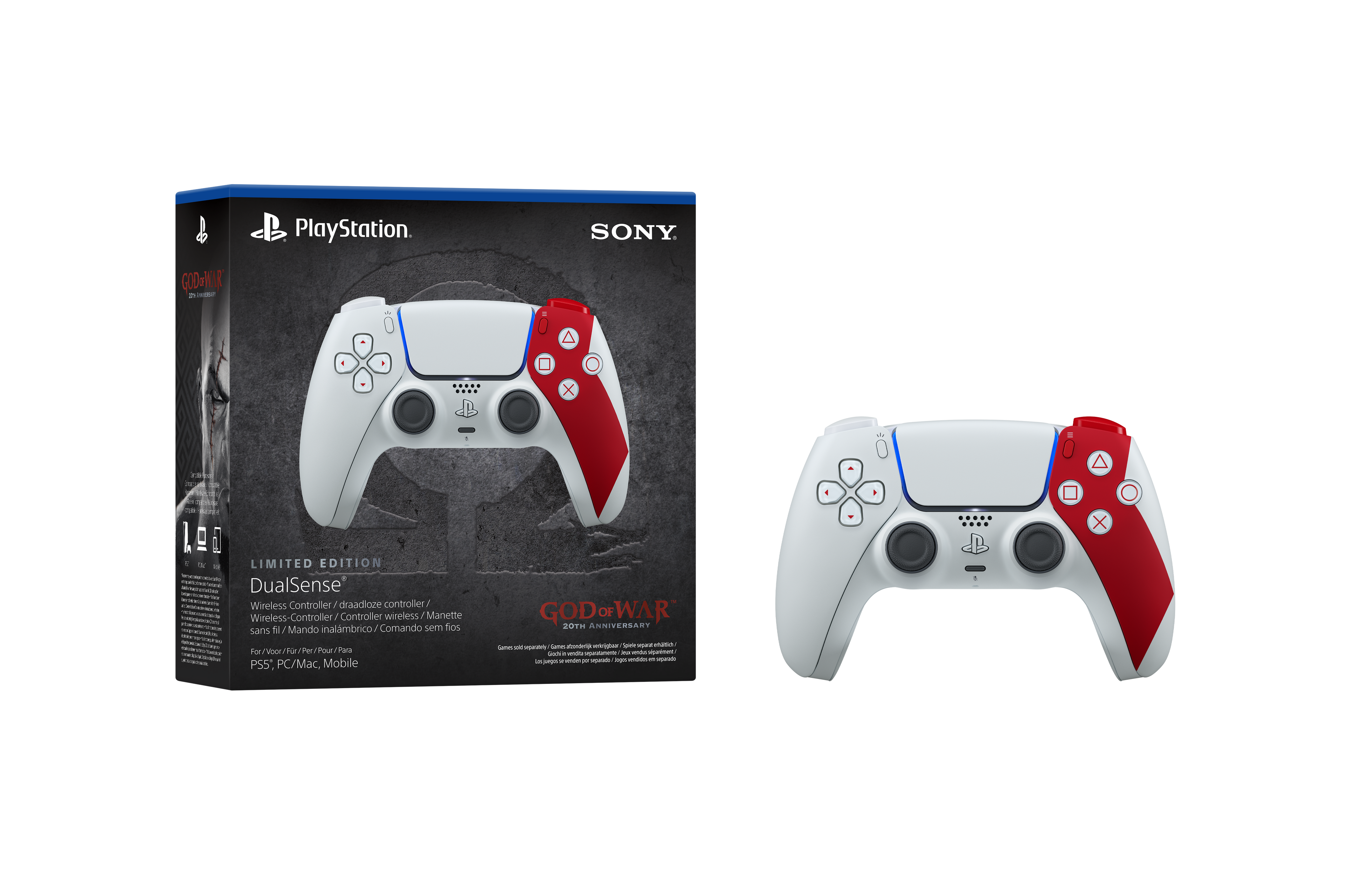 DualSense® Wireless Controller - For PS5, PC, Mac & Mobile - God of War 20th Anniv. Edition (PS5)
